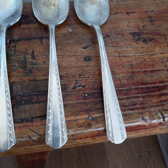 Vintage American Silver Co. Silverplate Soup Spoons Camelot Harvest Set of 6 - Picture 7 of 16
